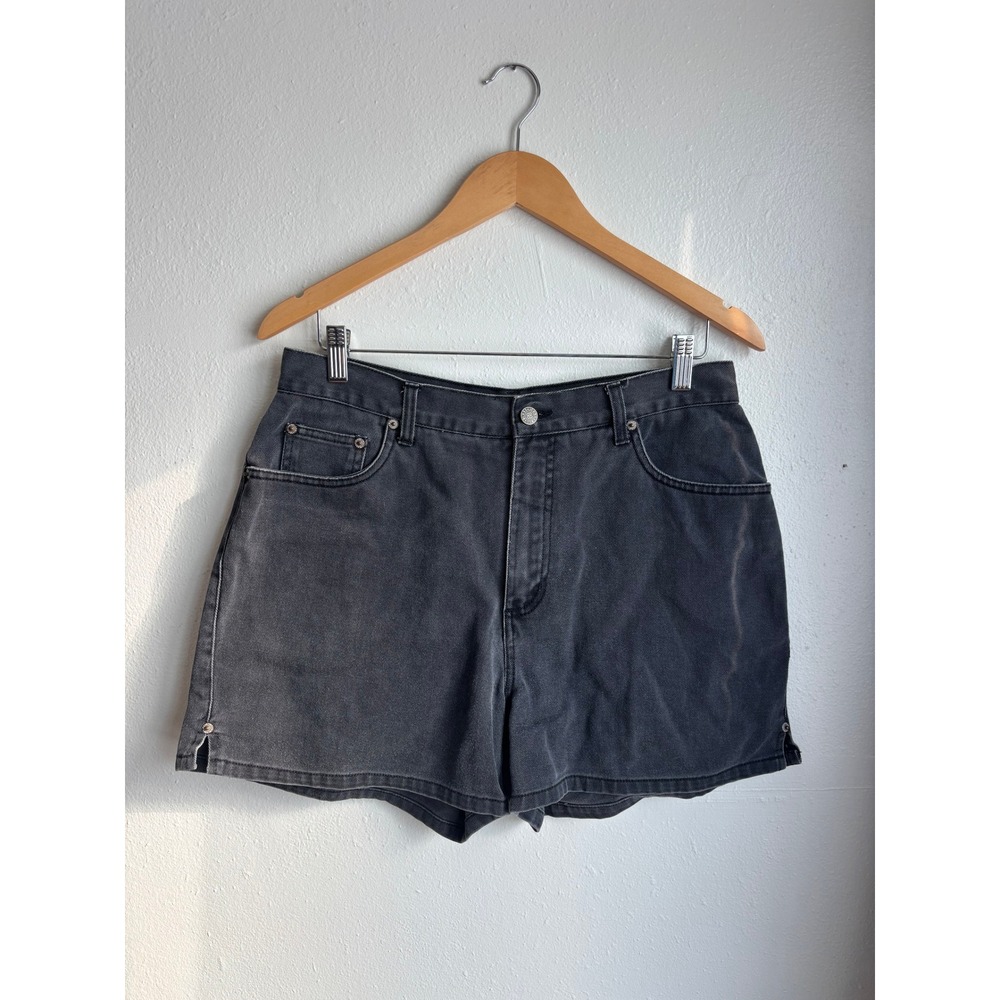 Bill Blass Petite‎ Jeans Black Denim Shorts High Waisted 12P Vintage (fits 32x4)